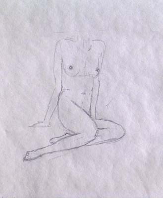 Weiblicher Akt - sitzend